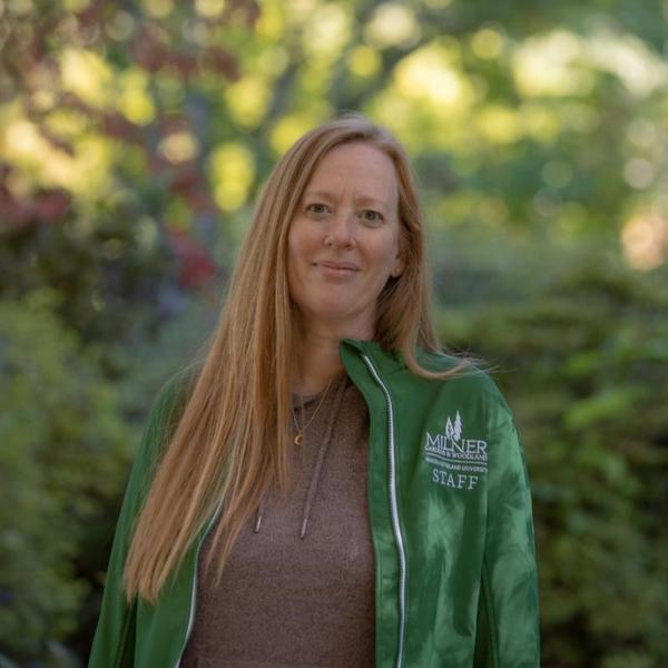 Woman standing in garden