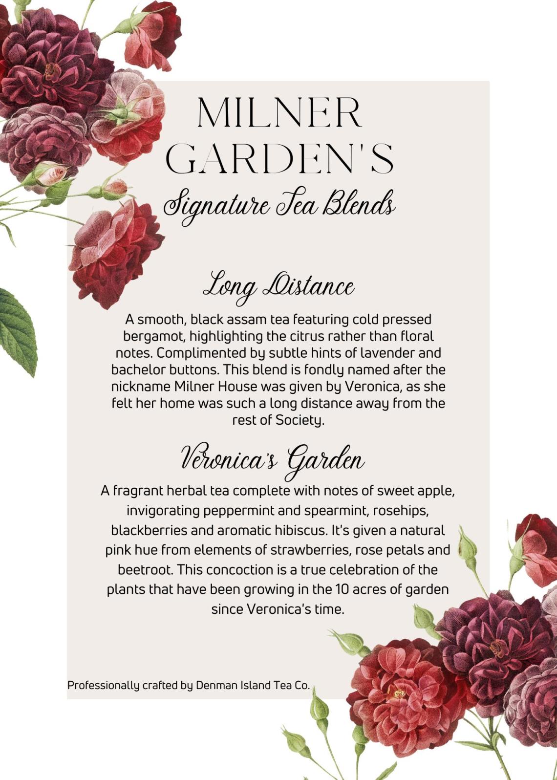 Milner Gardens Signature Tea Blends