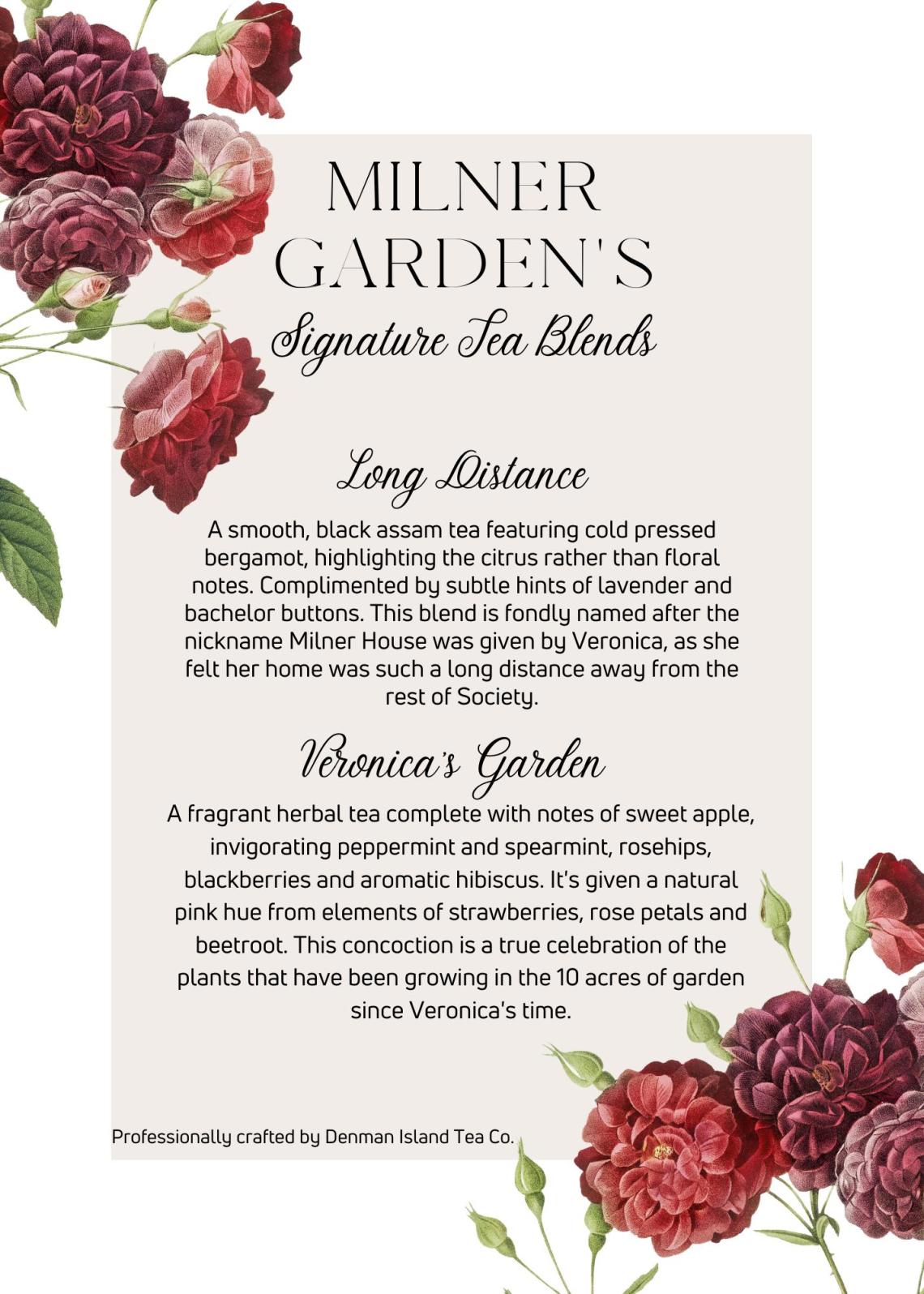 Milner Gardens Signature Tea Blends Milner Gardens Signature Tea Blends