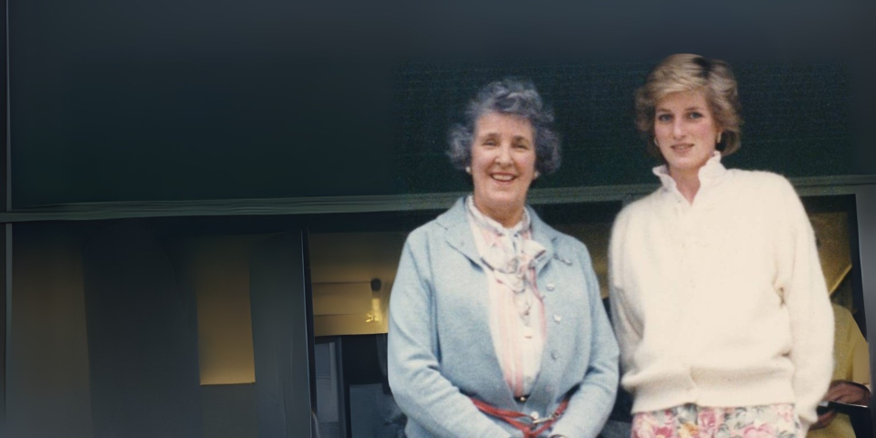Veronica Milner standing next to Princess Diana
