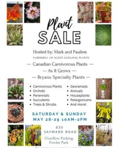 Plant Sale May 28-29 2022